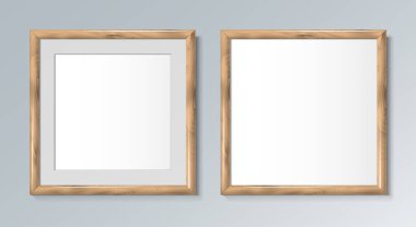 Resimler ve fotoğraflar için gerçekçi kare çerçeveler. Vektör illüstrasyonu.