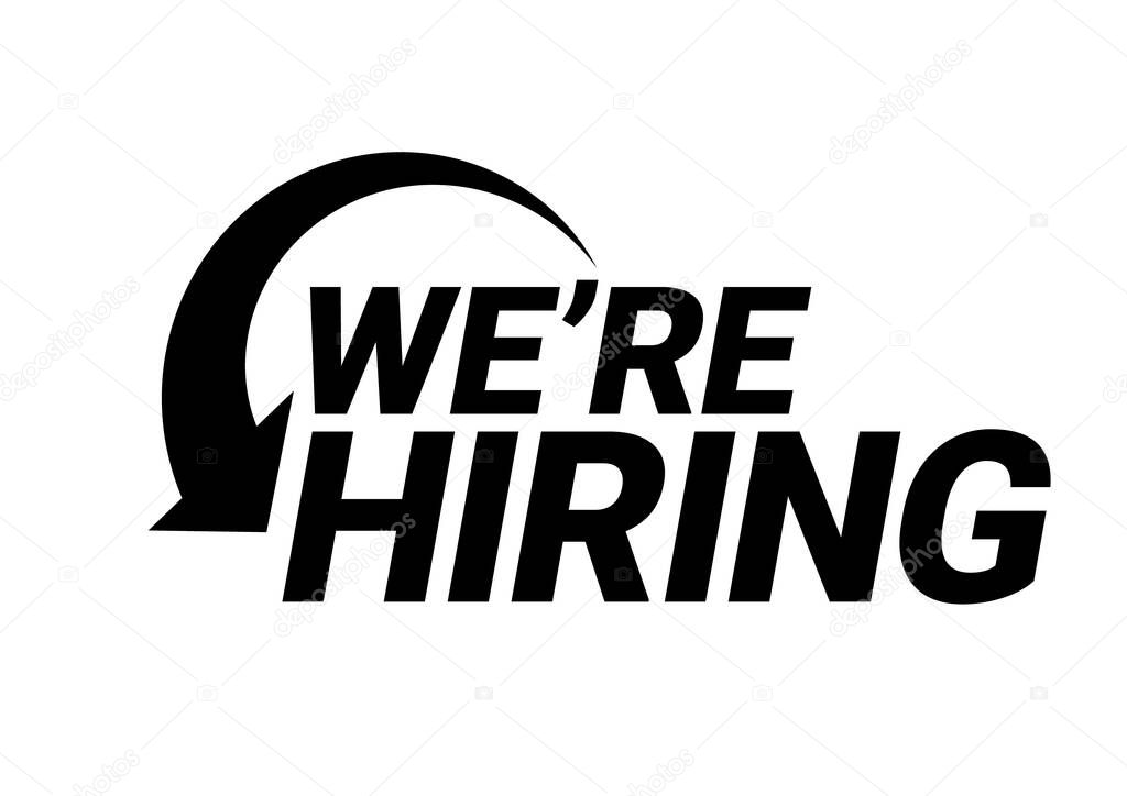 We're hiring. An ad for an advertising campaign at retail on the day of purchase. vector illustration