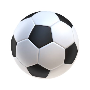 3D futbol topu ikonu. 3d vektör render Sembol ya da amblem futbol. Vektör illüstrasyonu