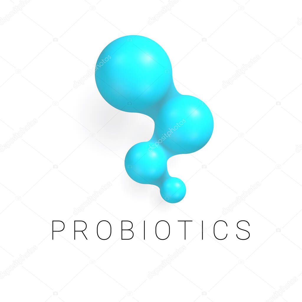 3D Prebiotic icon or logo. probiotics symbol. Vector illustration.