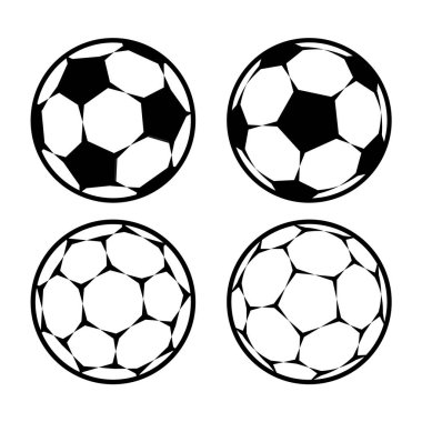 Futbol topu ikonları. Sembol ya da amblem. vektör illüstrasyonu.
