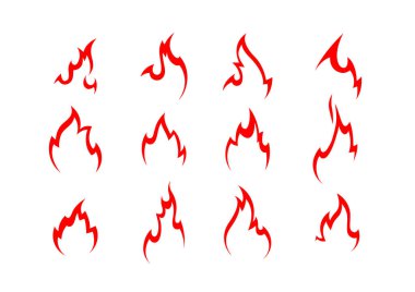 Ateş simgesi kırmızı renk. Sembol ya da amblem. vektör illüstrasyonu