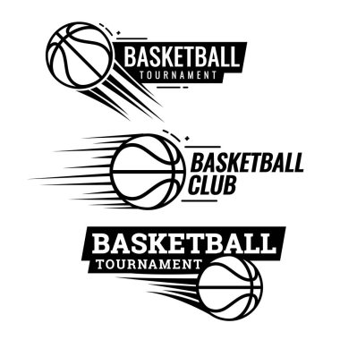 Basketbol futbol turnuvası ikonları. Sembol ya da amblem. vektör illüstrasyonu