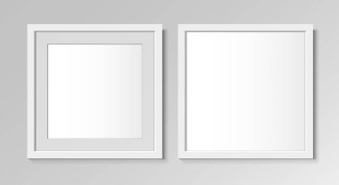 Resimler ve fotoğraflar için gerçekçi düz kare çerçeveler. Vektör illüstrasyonu.