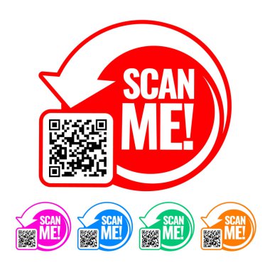 Simgemi tara. Sembol ya da amblem. qr kod vektör çizimi için çok renkli sembol