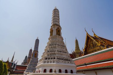 Wat Phra Kaew Büyük Sarayı 'nın içindeki yerler. Bunlar Bangkok, Tayland 'daki ana turistik merkezler..