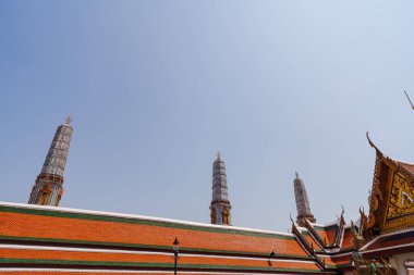 Wat Phra Kaew Büyük Sarayı 'nın içindeki yerler. Bunlar Bangkok, Tayland 'daki ana turistik merkezler..