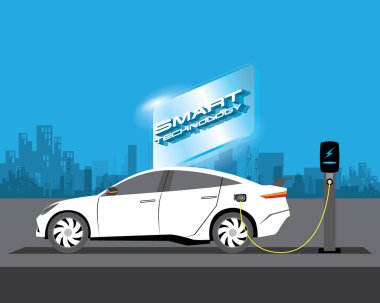 Smart Technology EV yarış arabasını elektrik kablosu pompasıyla şarj et.