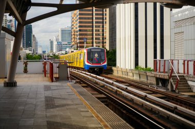 Bangkok-Thailand Aug 29, 2024: Ari BTS Station during evening rush hour clipart