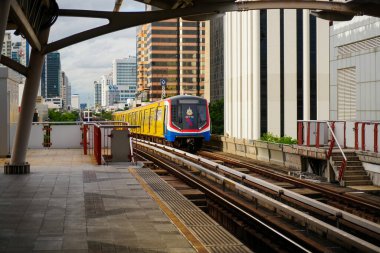 Bangkok-Thailand Aug 29, 2024: Ari BTS Station during evening rush hour clipart