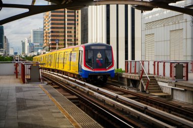 Bangkok-Thailand Aug 29, 2024: Ari BTS Station during evening rush hour clipart