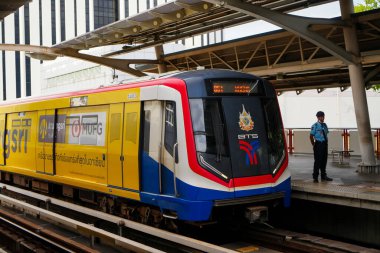 Bangkok-Thailand Aug 29, 2024: Ari BTS Station during evening rush hour clipart