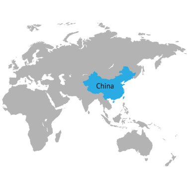 Dünya haritası mavi iz vektör illüstrasyonuyla porselenleri vurguluyor.