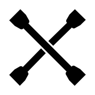 çapraz araba anahtarı simgesi, çapraz vektör, bakım illüstrasyonu