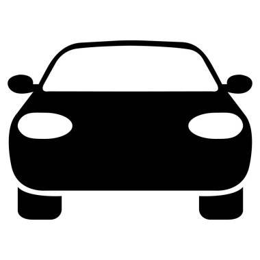 Araba vektör simgesi. İzole edilmiş ön logo çizimi. İşaret işareti. Konsept spor araç silueti ile otomatik araba logosu tasarımı