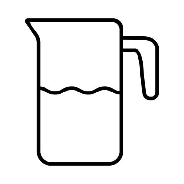 Beyaz arka planda tam cam sürahi izole. Süt suluboya, karikatür. Vektör çizimi. Clipart