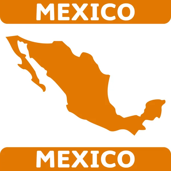 Map Mexico Eps Vector Orange Color — Stock Vector