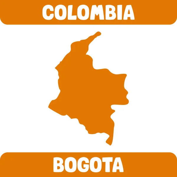 Mapa Fronterizo Detallado Del Color Naranja Moderno Colombia Aislado Vector — Vector de stock