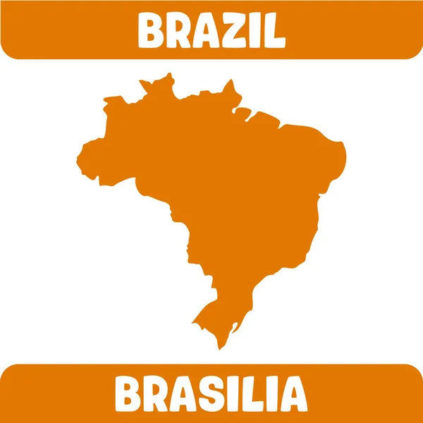 Χάρτης Της Βραζιλίας Eps Διάνυσμα Πορτοκαλί Χρώμα — Διανυσματικό Αρχείο