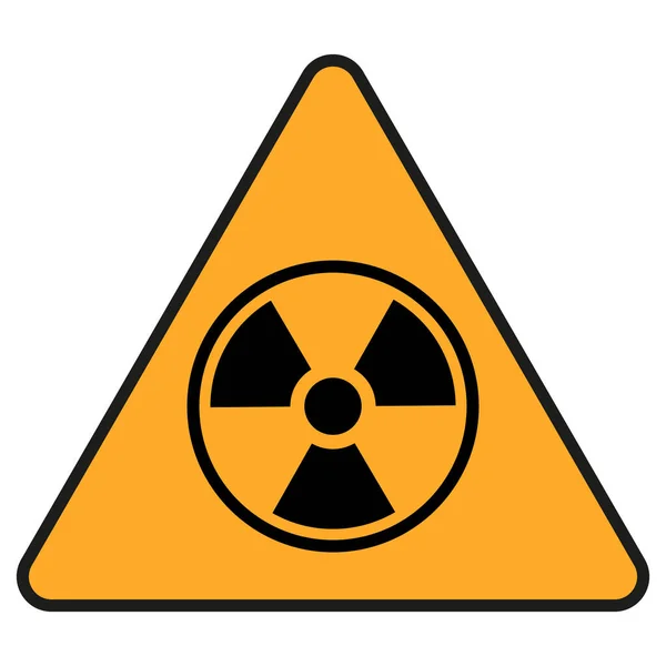 辐射危险标志 白色和透明背景下放射威胁警报的圆形和三角形黄色标志 矢量说明 — 图库矢量图片