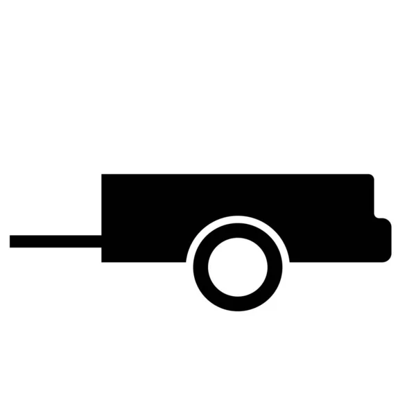 Car Trailer Icon Flat Illustration Isolated Vector Sign Symbol — Stock Vector