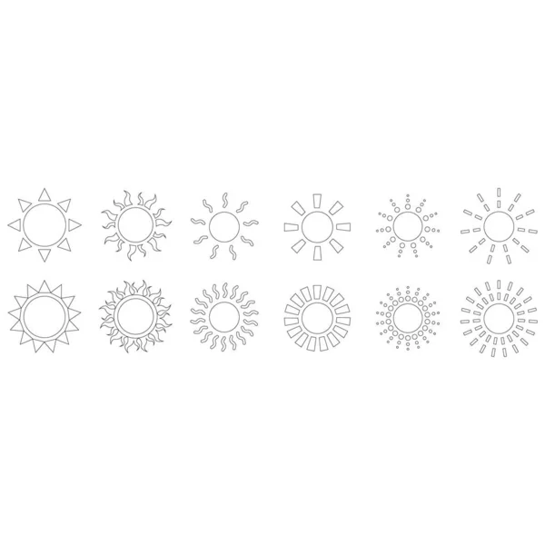 太阳图标向量 简单的亮度标志 — 图库矢量图片