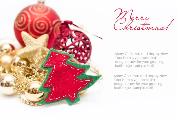Natale Capodanno Decorazione Festa Con Palle Natale Ornamenti Palline Stelle — Foto Stock