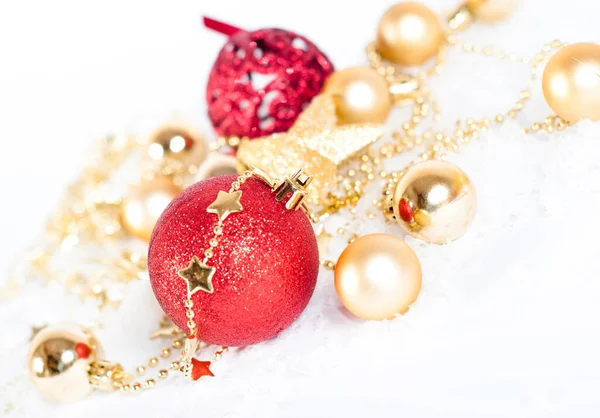 Natal Ano Novo Decoração Férias Com Bolas Natal Ornamentos Bugigangas — Fotografia de Stock