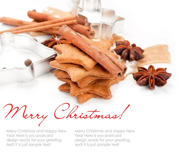 Vánoční Zázvorové Sušenky Kořením — Stock fotografie