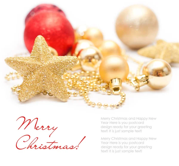 Decoración Navidad Con Bolas Estrellas —  Fotos de Stock