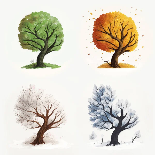 Drzewo Czterech Pór Roku — Zdjęcie stockowe