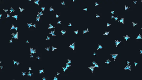 Vliegende Blauwe Kristallen Achtergrond — Stockfoto