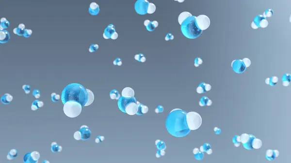 비행 물 분자, 3d — 스톡 사진