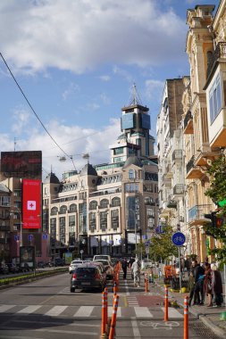 Kyiv, Ukrayna, 8 Ekim 2023. Basinaya Caddesi