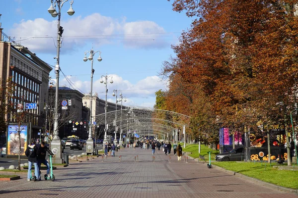 Киев Украина Октября 2023 Года Вид Крещатик — стоковое фото