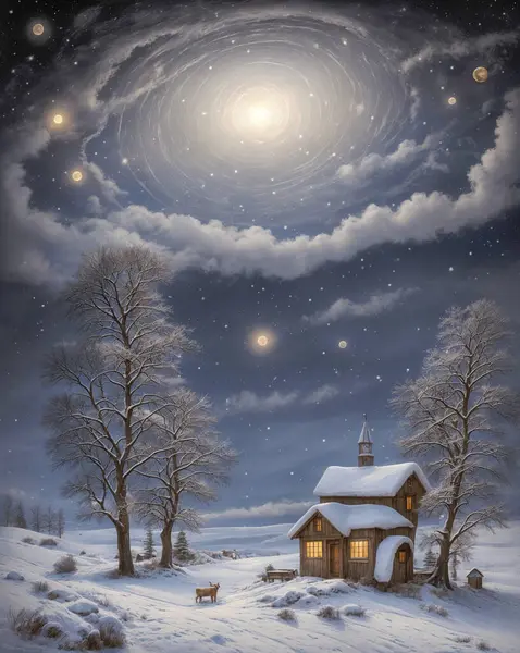 クリスマス風景 グリーティングカード — ストック写真