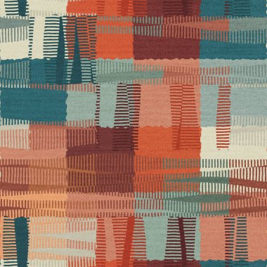 Etnik desenli halısız doku, kumaş dokusu, grunge arkaplan, boho tarzı, yama işi, 3d illüstrasyon