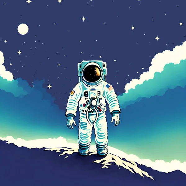 Affiche vintage fantastique astronaute de l'espace peinture rétro espace  astrona