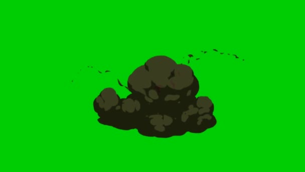 Tecknad Explosion Grön Skärm Animation Abstrakt Teknik Vetenskap Teknik Artificiell — Stockvideo