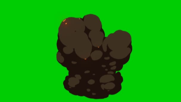 Tecknad Explosion Grön Skärm Animation Abstrakt Teknik Vetenskap Teknik Artificiell — Stockvideo