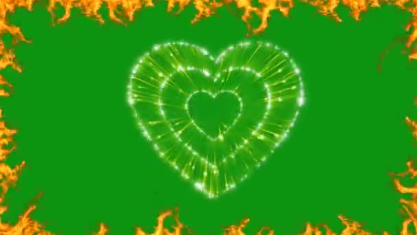 Hjärtanimation Grön Skärm Abstrakt Teknik Vetenskap Teknik Artificiell Intelligens Sömlös — Stockvideo