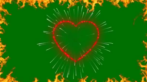 Сердечная Анимация Зеленый Экран Абстрактные Технологии Наука Инженерный Искусственный Интеллект — стоковое видео