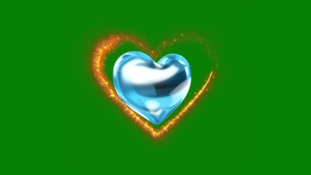 Heart Animation Green Screen Abstract Technology Science Engineering Artificialintelligence Seamless — Stock Video