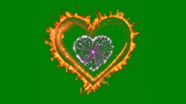 Heart Animation Green Screen Abstract Technology Science Engineering Artificialintelligence Seamless — Stock Video