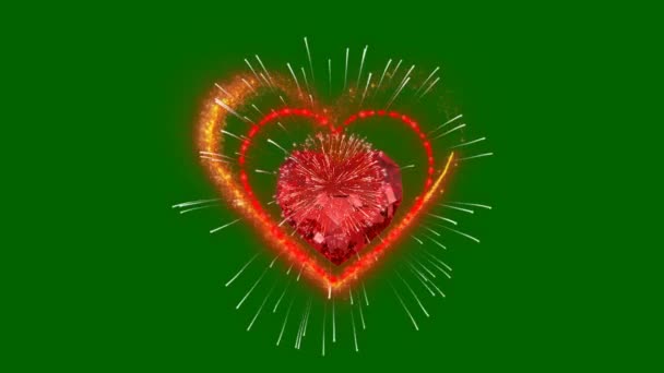 Зелений Екран Анімації Серця Абстрактні Технології Наука Інженерний Штучний Інтелект — стокове відео