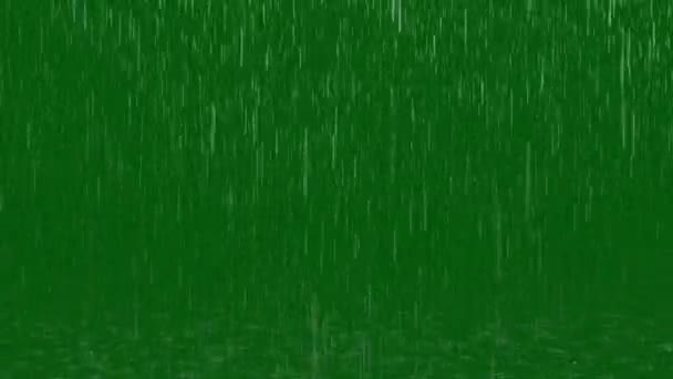Regen Animierten Grünen Bildschirm Abstrakte Technologie Wissenschaft Technik Künstliche Intelligenz — Stockvideo