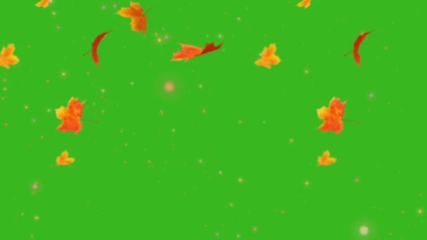 Leaves Falling Green Screen Abstract Technology Science Engineering Artificialintelligence Seamless — Stock Video