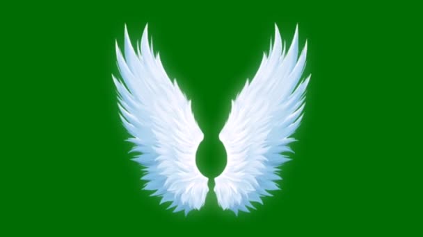 Ангельські Крила Зелений Екран Відео Абстрактні Технології Наука Інженерний Штучний — стокове відео
