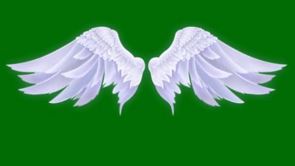 Angel Wings Green Screen Video Abstrab Technology Science Engineering Artificial — стоковое видео