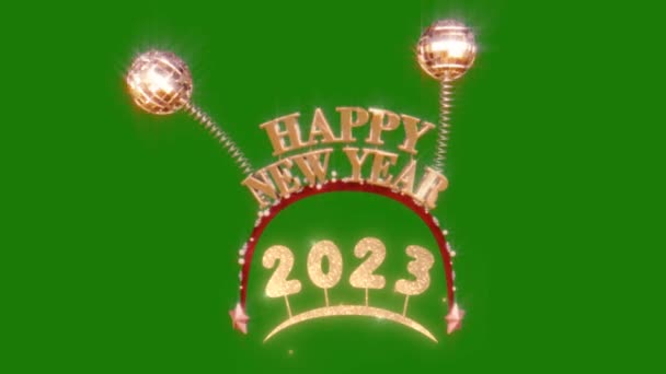 Happy New Year 2023 Animation Green Screen Abstract Technology Science — Stock Video
